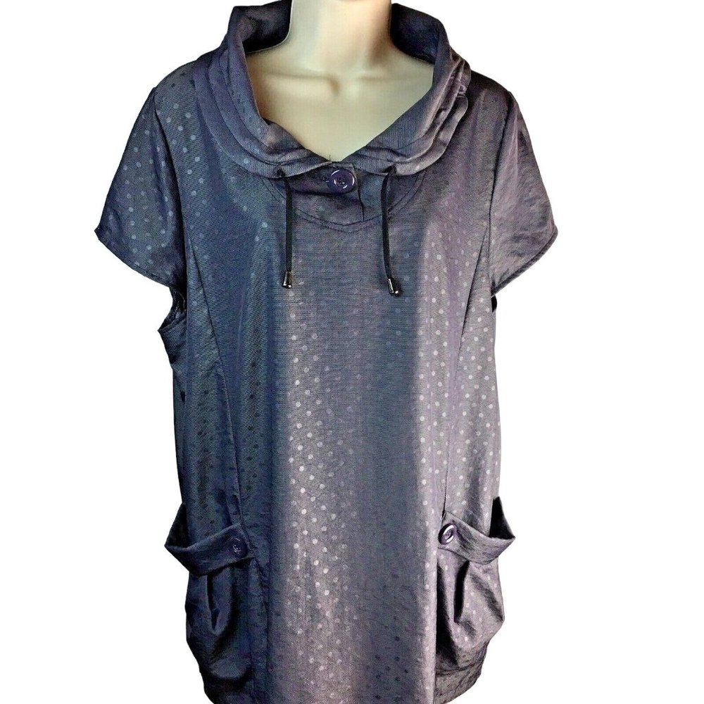 Womens Mini Dress Ile De Bonheur of Paris Gray M Pull String Collar RARE u